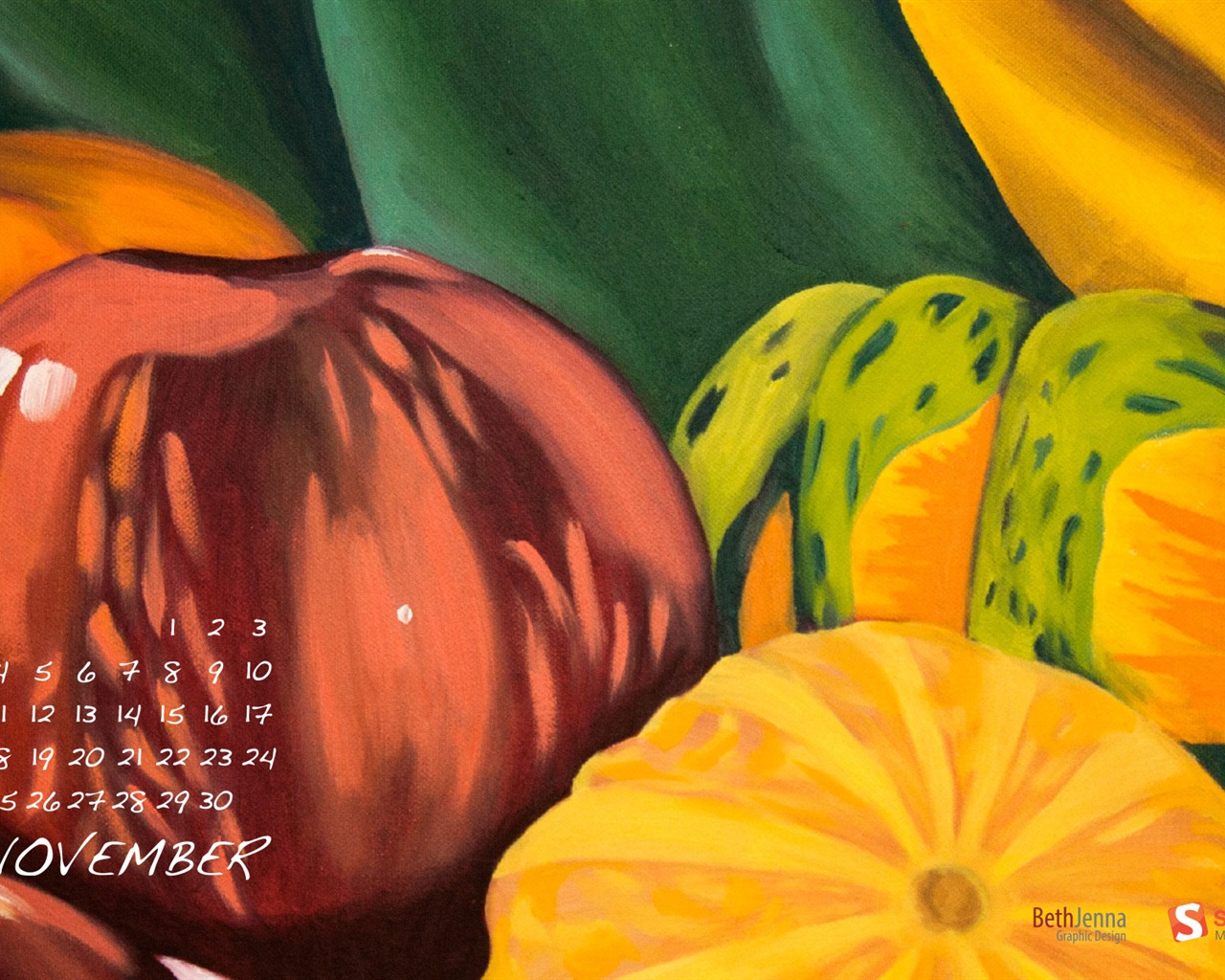 2012年11月 月曆壁紙(一) #18 - 1280x1024
