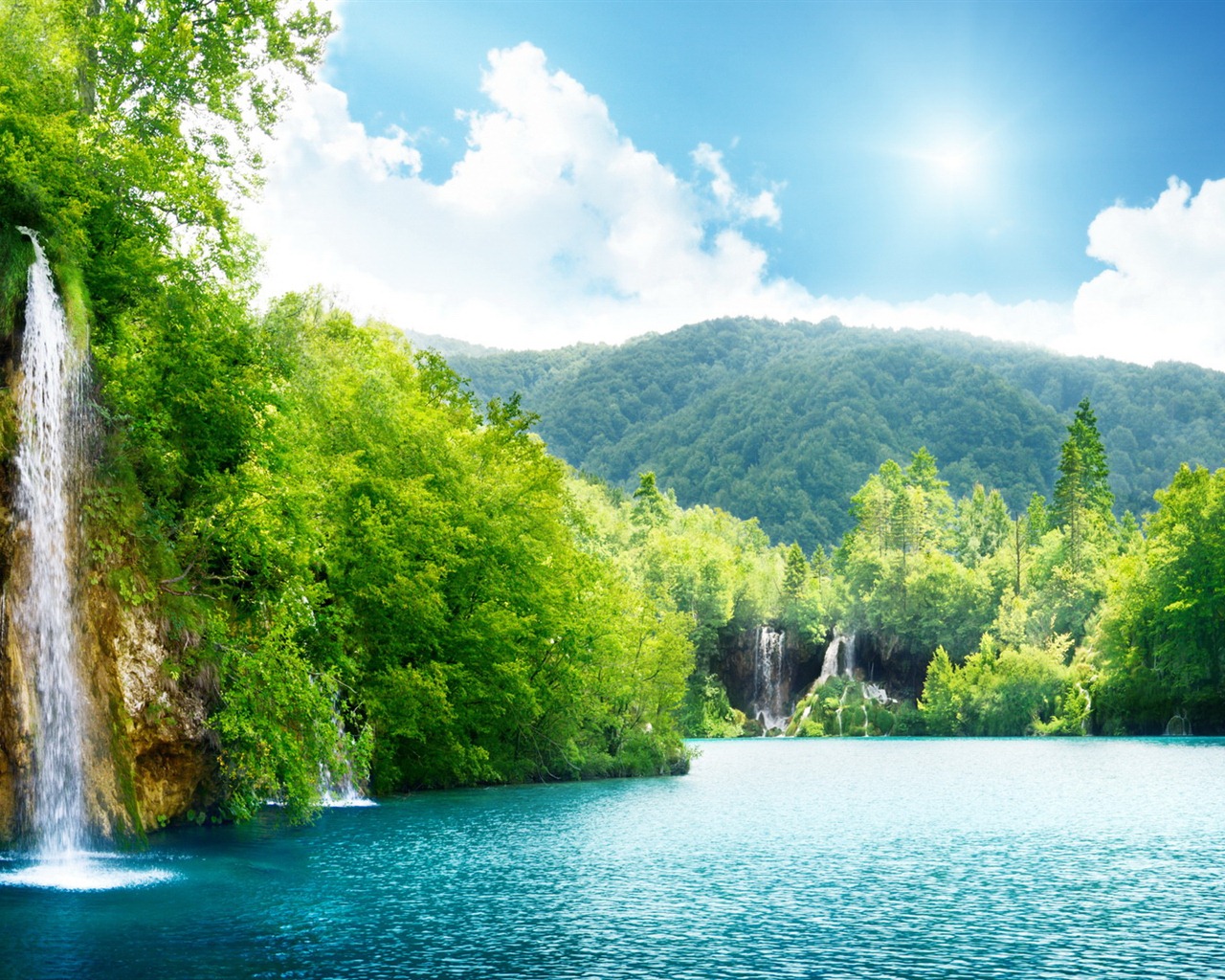 湖、海、木、森、山、美しい風景の壁紙 #20 - 1280x1024