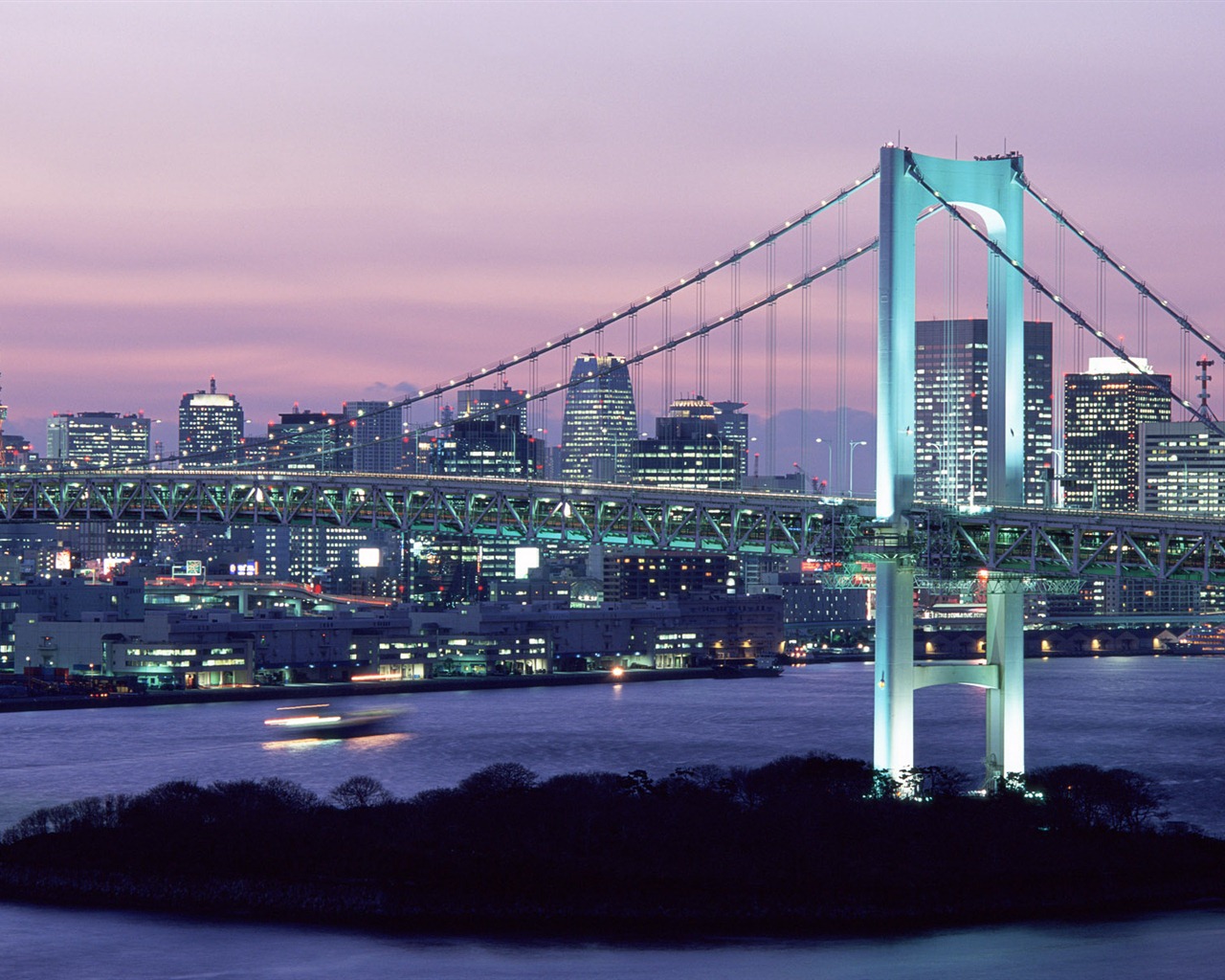 Windows 8 官方全景主題壁紙，城市風光，大橋，地平線 #5 - 1280x1024