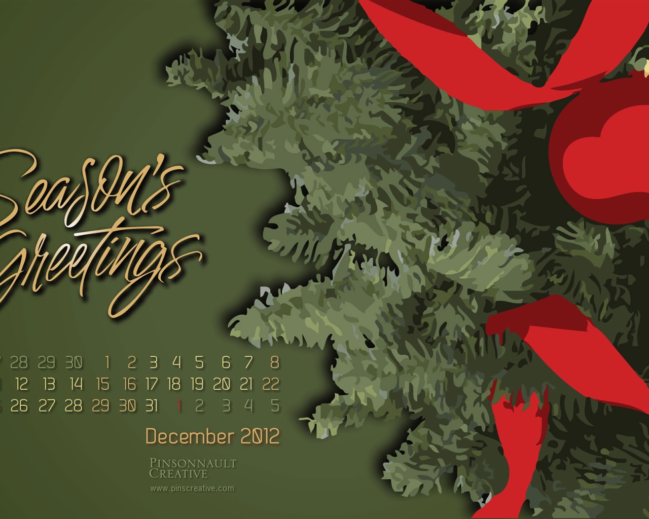 Décembre 2012 Calendar Wallpaper (1) #3 - 1280x1024