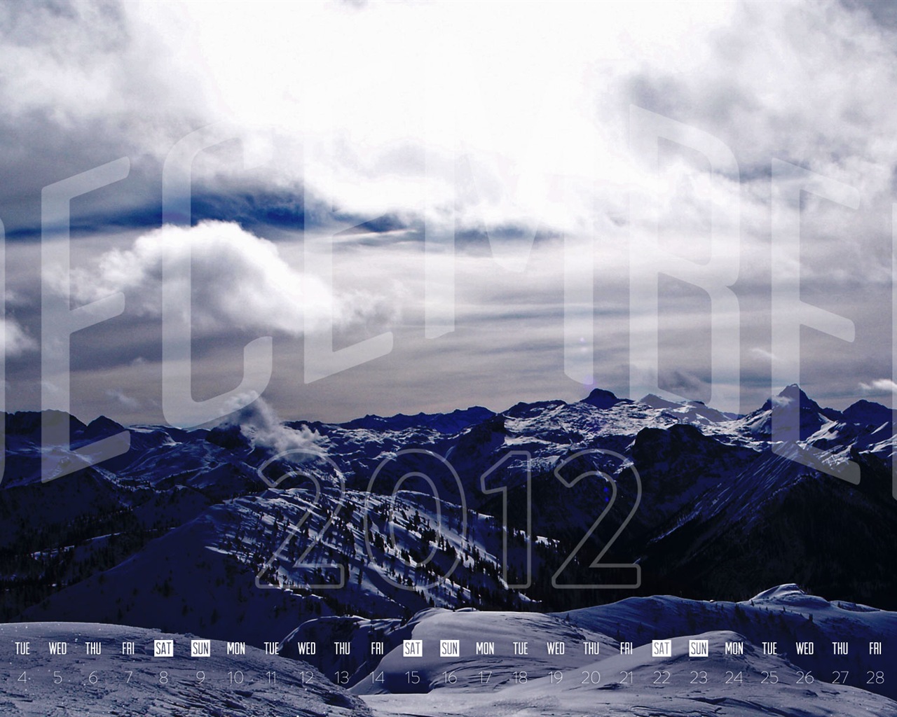 2012年12月 月曆壁紙(一) #6 - 1280x1024