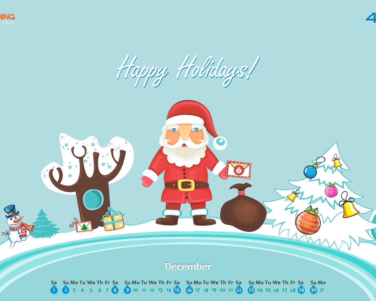 December 2012 Calendar wallpaper (1) #9 - 1280x1024