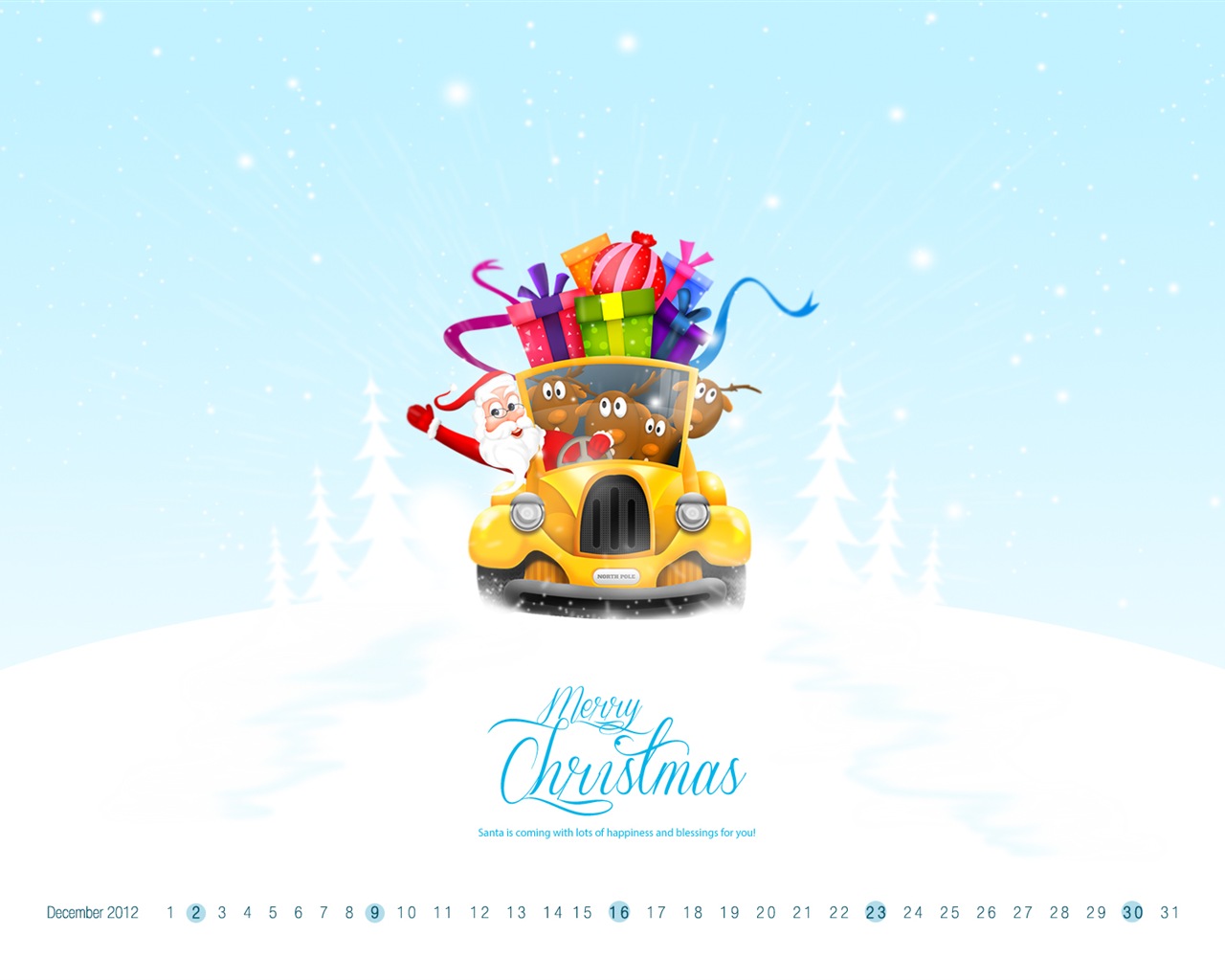 Dezember 2012 Kalender Wallpaper (2) #7 - 1280x1024