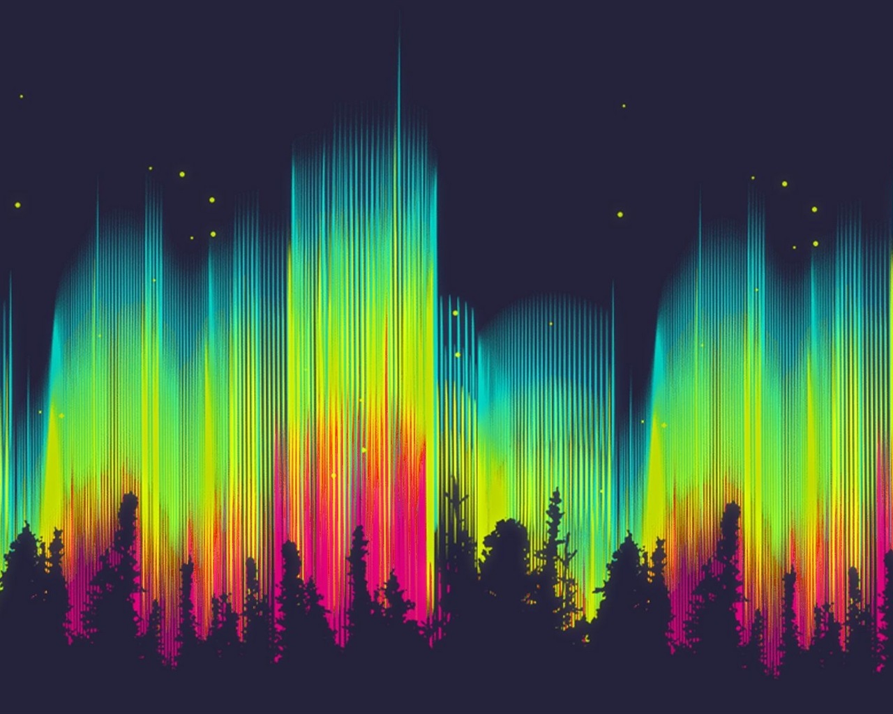 Přírodní divy Northern Lights HD Wallpaper (1) #10 - 1280x1024