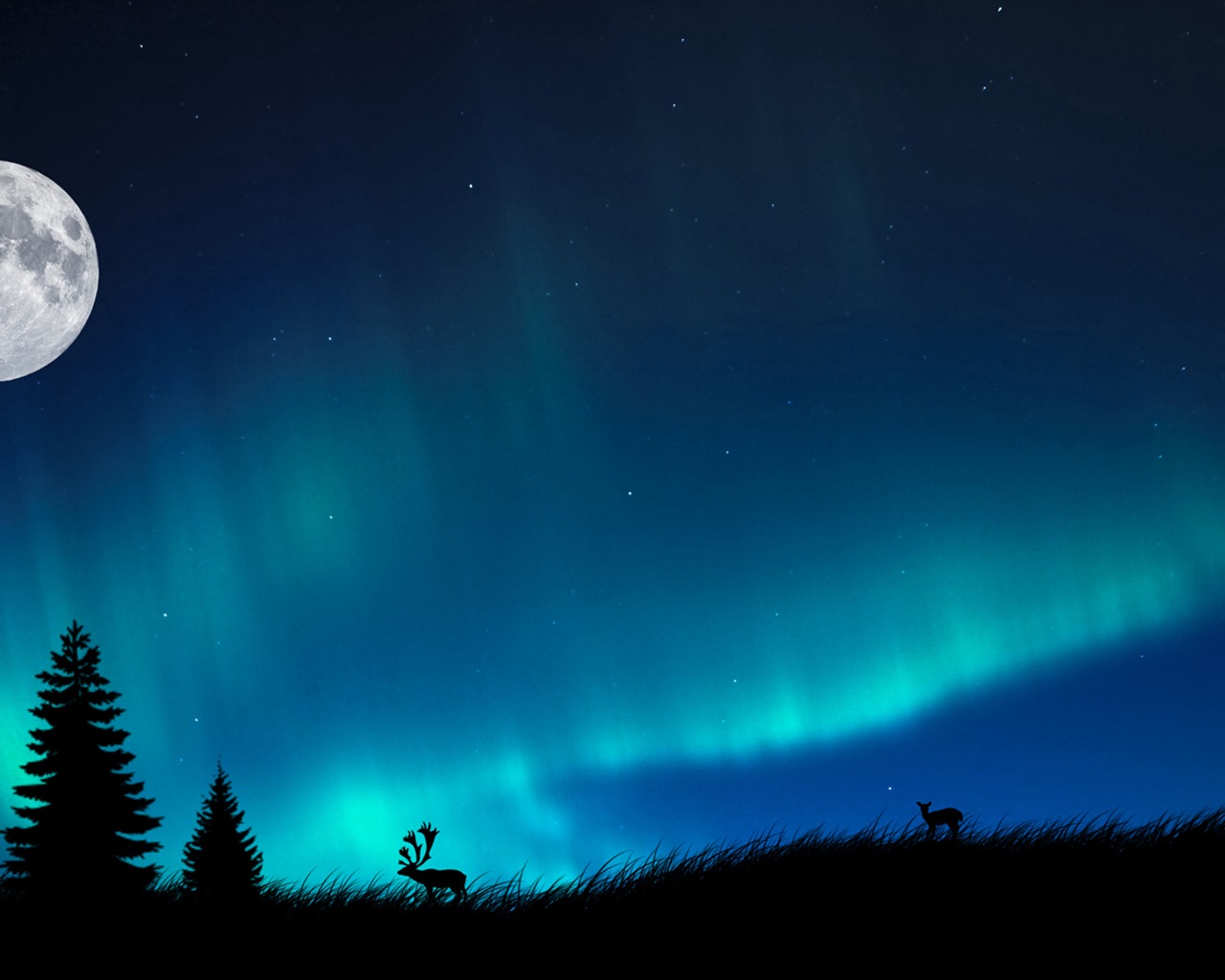 Natural wonders of the Northern Lights HD Wallpaper (1) #13 - 1280x1024