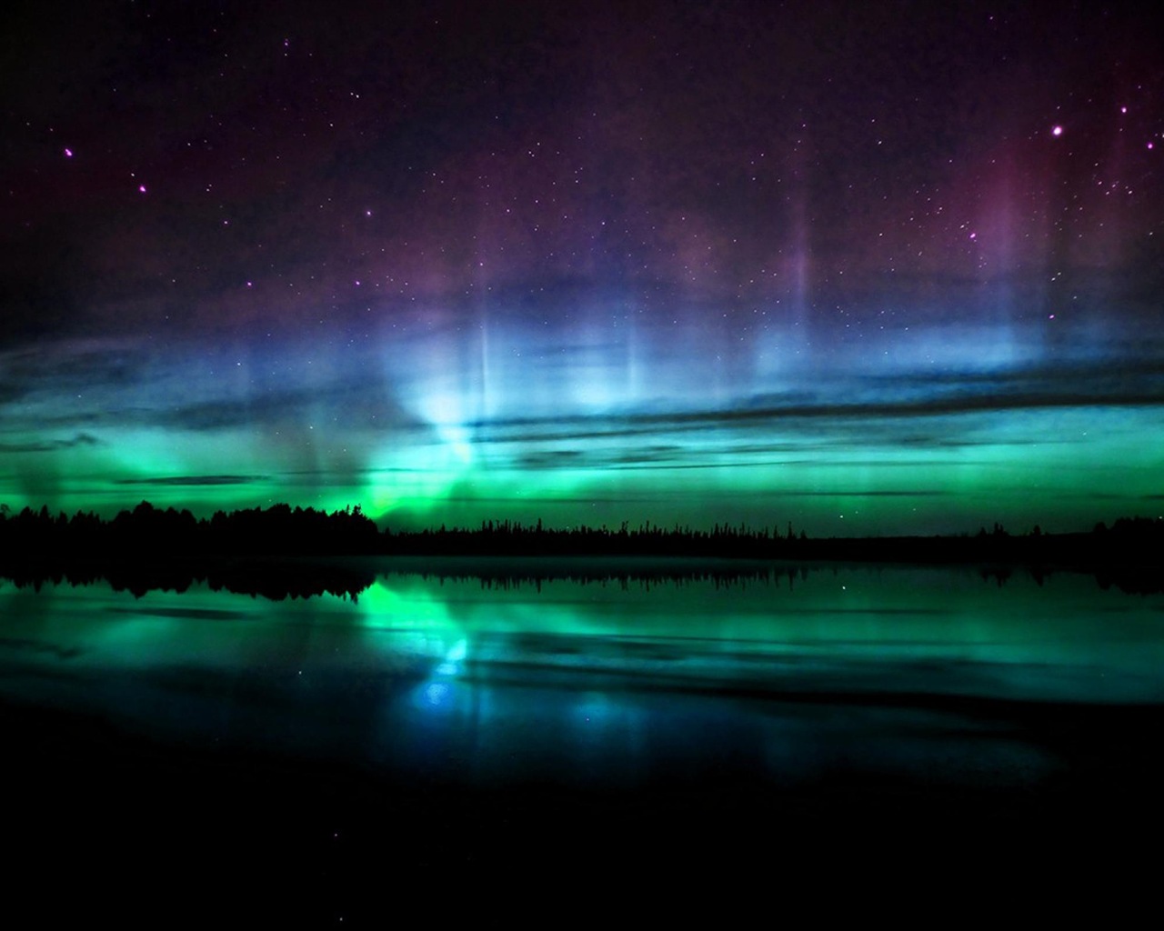 Přírodní divy Northern Lights HD Wallpaper (1) #16 - 1280x1024