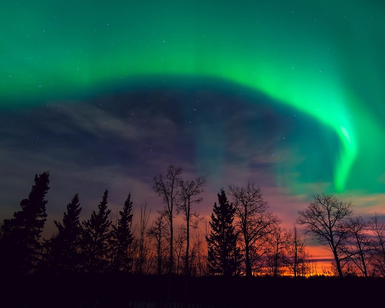 Natural wonders of the Northern Lights HD Wallpaper (1) #19 - 1280x1024