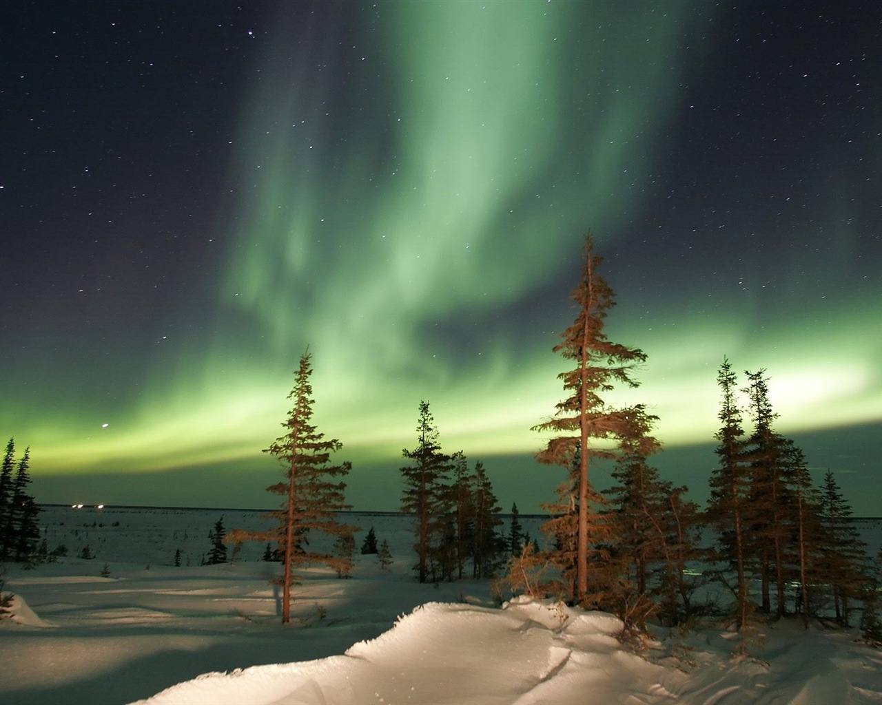 自然奇景，北极光高清壁纸(二)3 - 1280x1024