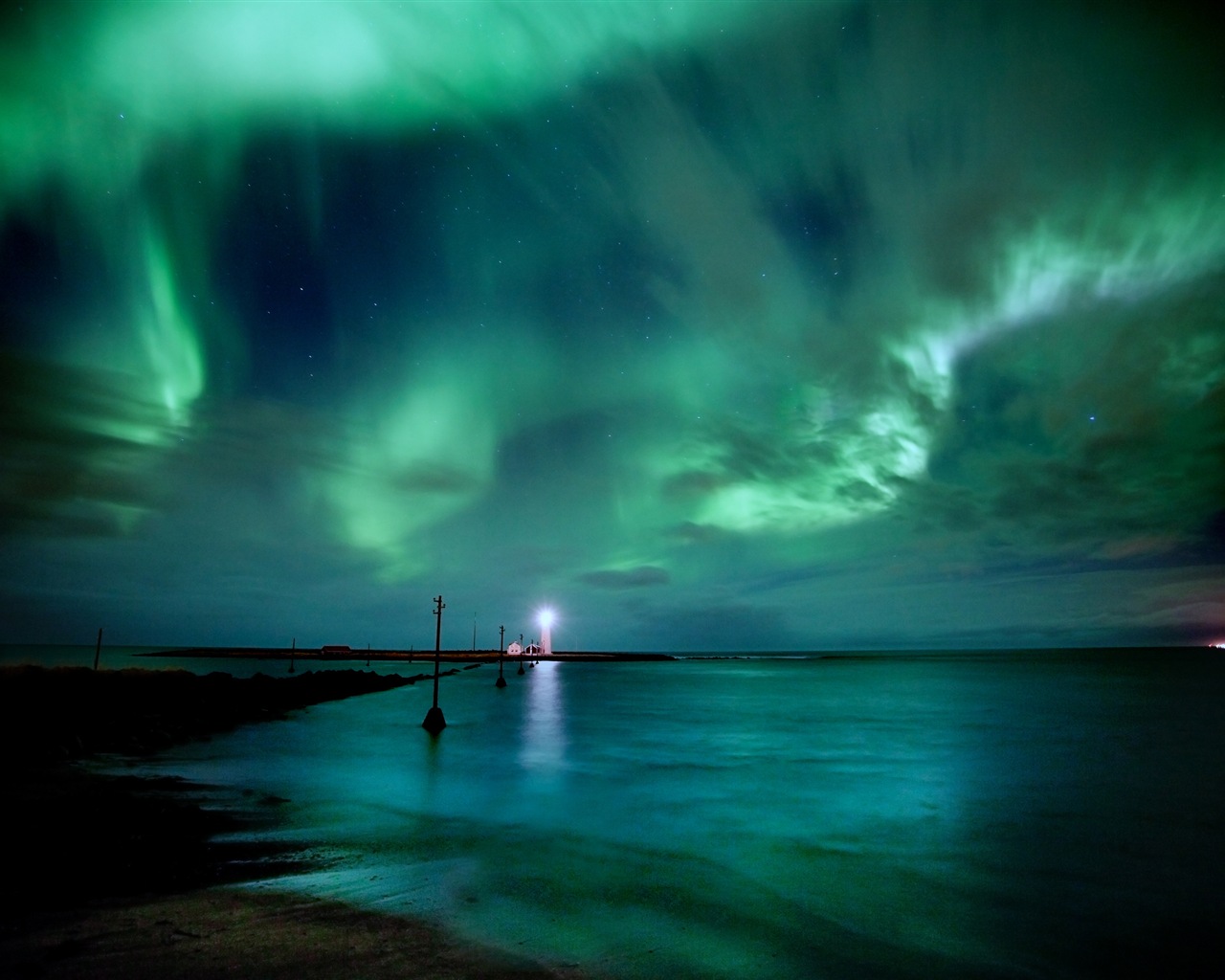 Přírodní divy Northern Lights HD Wallpaper (2) #4 - 1280x1024