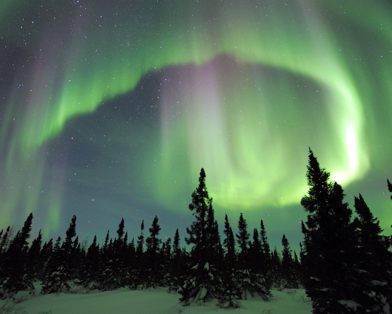 Přírodní divy Northern Lights HD Wallpaper (2) #9 - 1280x1024