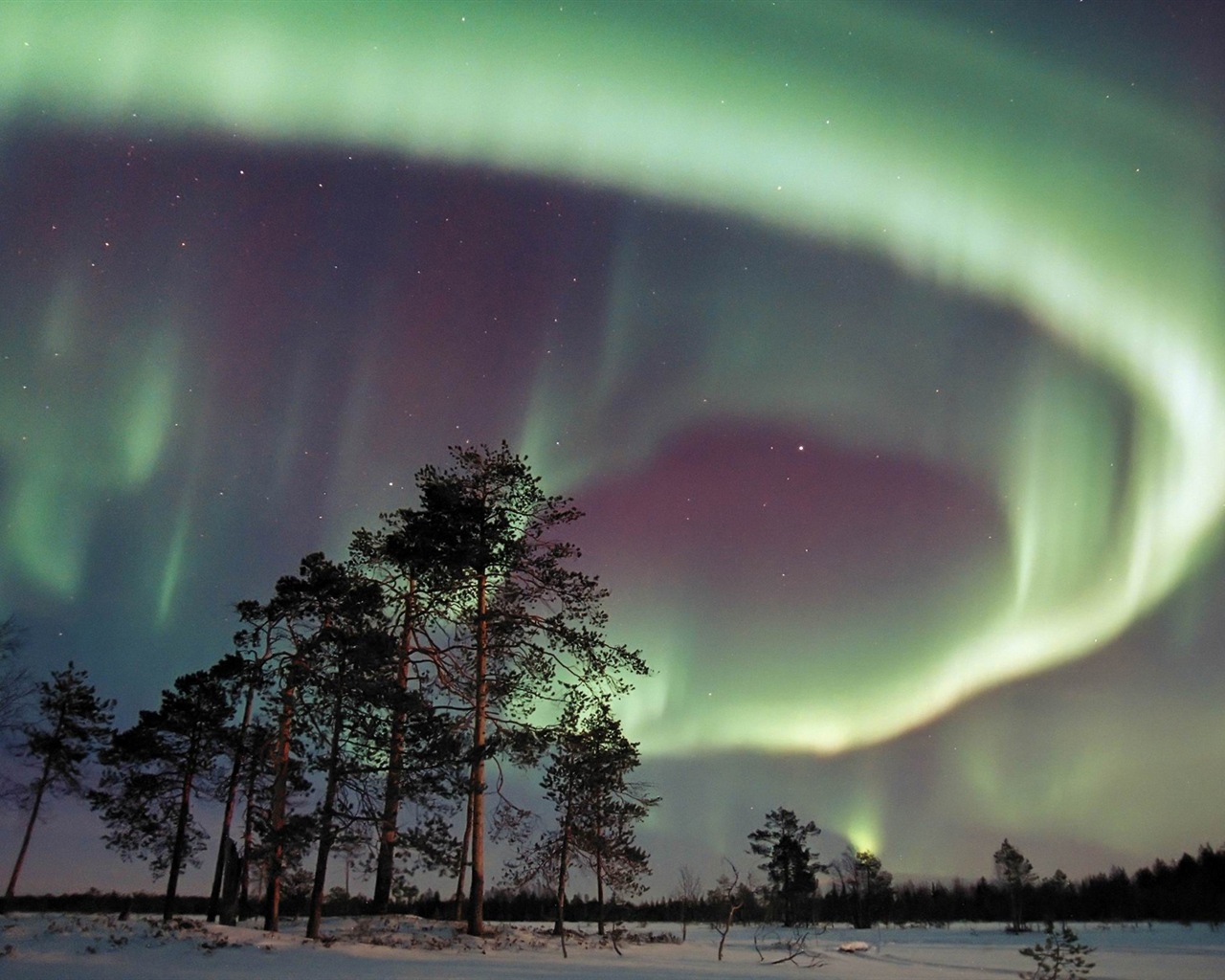 Přírodní divy Northern Lights HD Wallpaper (2) #13 - 1280x1024