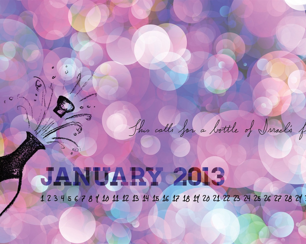 2013年1月 月曆壁紙(一) #14 - 1280x1024