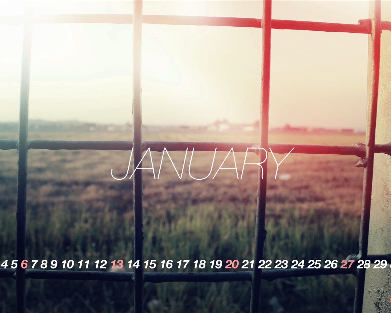 Janvier 2013 Calendrier fond d'écran (2) #10 - 1280x1024