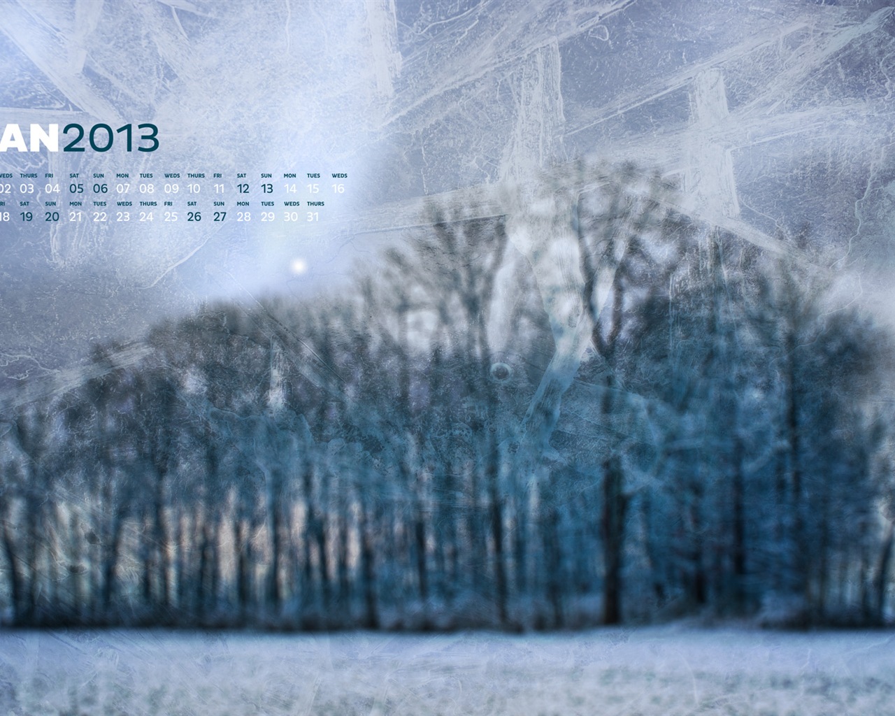 Januar 2013 Kalender Wallpaper (2) #17 - 1280x1024