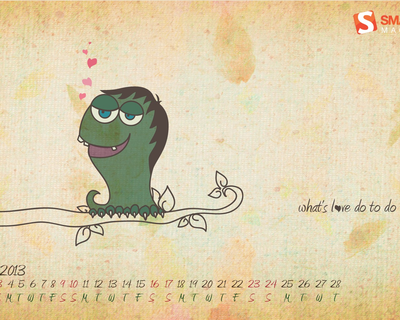 February 2013 Calendar wallpaper (1) #13 - 1280x1024