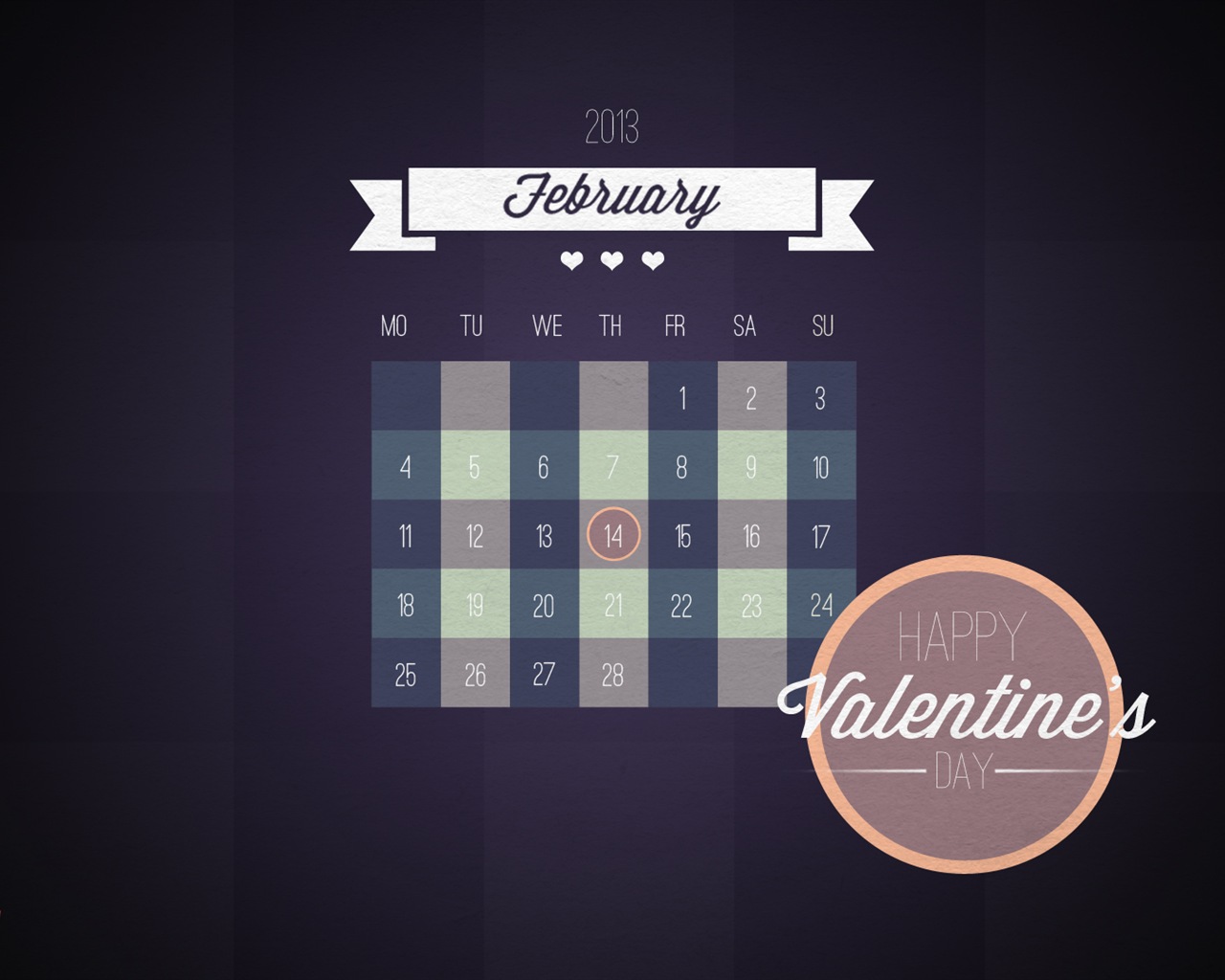 February 2013 Calendar wallpaper (1) #19 - 1280x1024