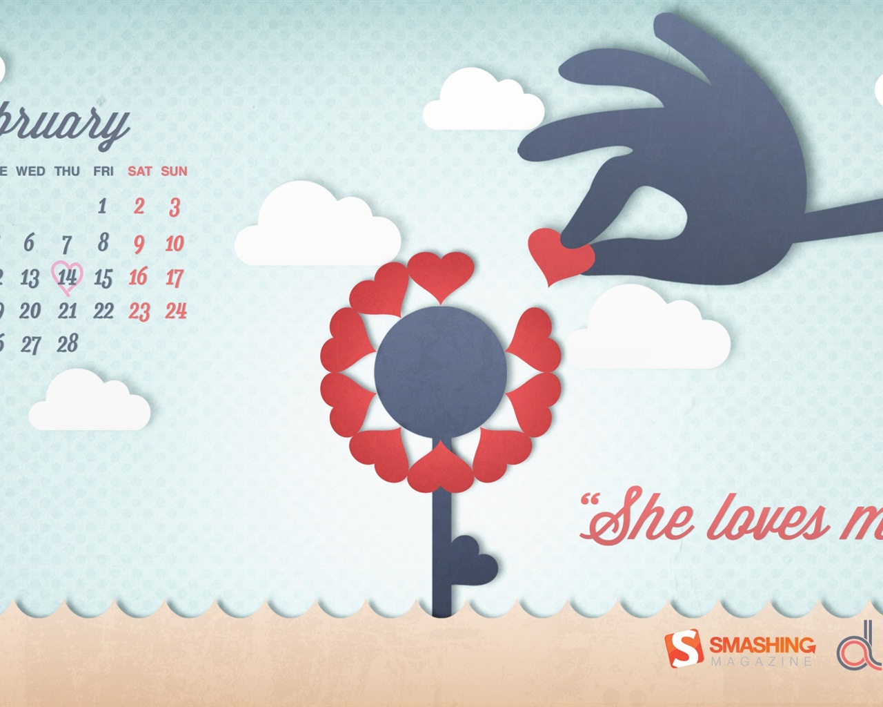 February 2013 Calendar wallpaper (2) #11 - 1280x1024