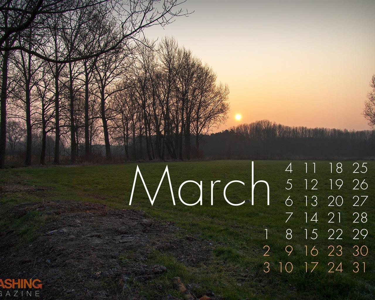 2013년 3월 달력 배경 화면 (2) #1 - 1280x1024