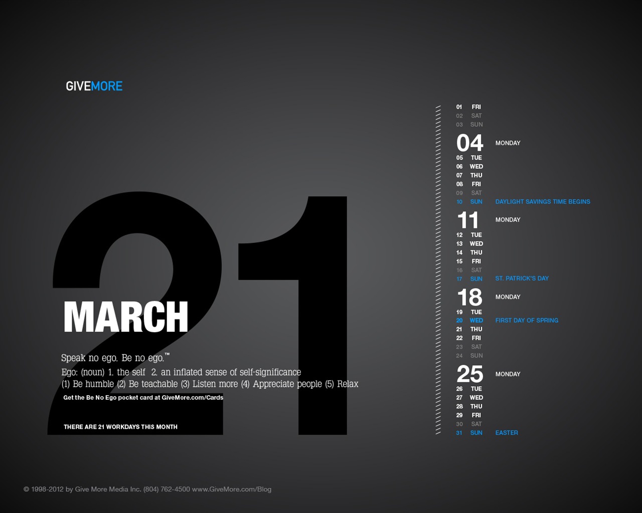 März 2013 Kalender Wallpaper (1) #5 - 1280x1024