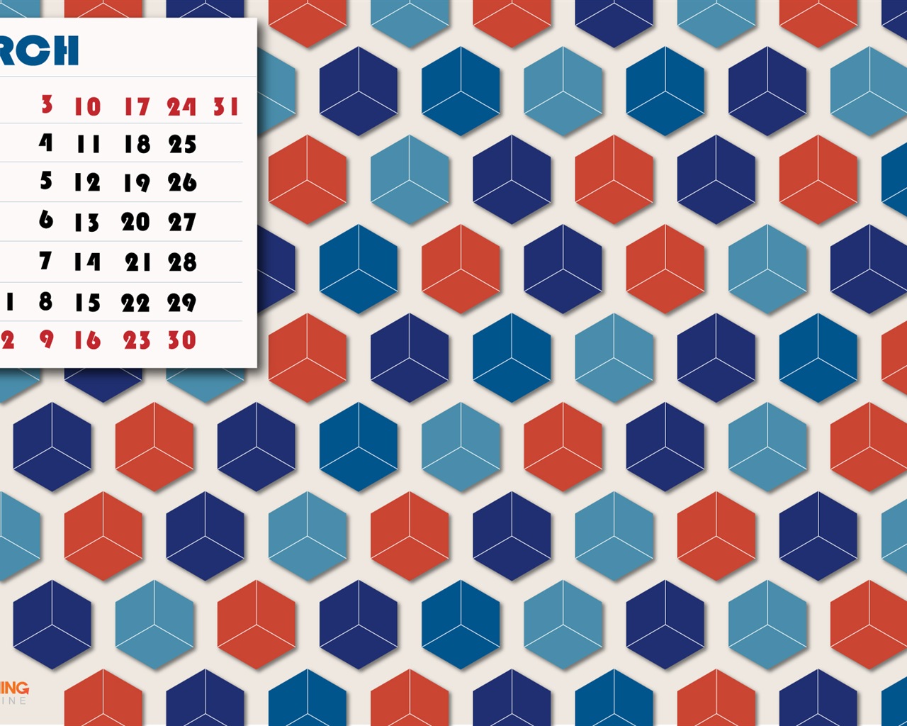 März 2013 Kalender Wallpaper (1) #10 - 1280x1024