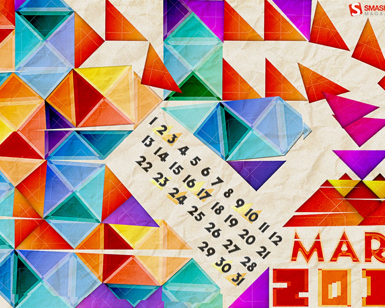 März 2013 Kalender Wallpaper (1) #16 - 1280x1024
