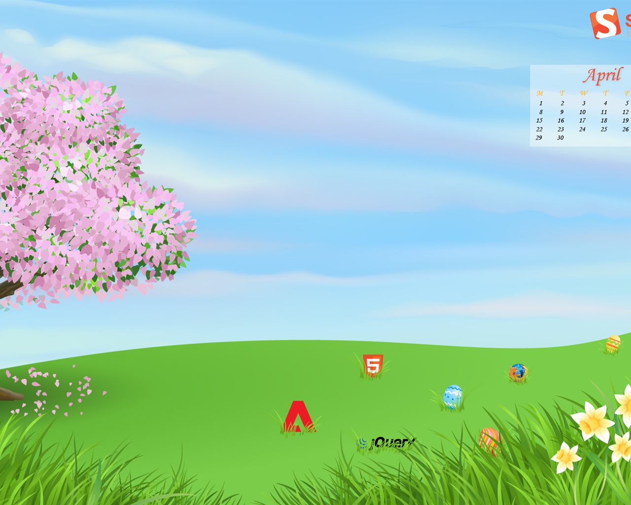 2013年4月 月曆壁紙(一) #21 - 1280x1024