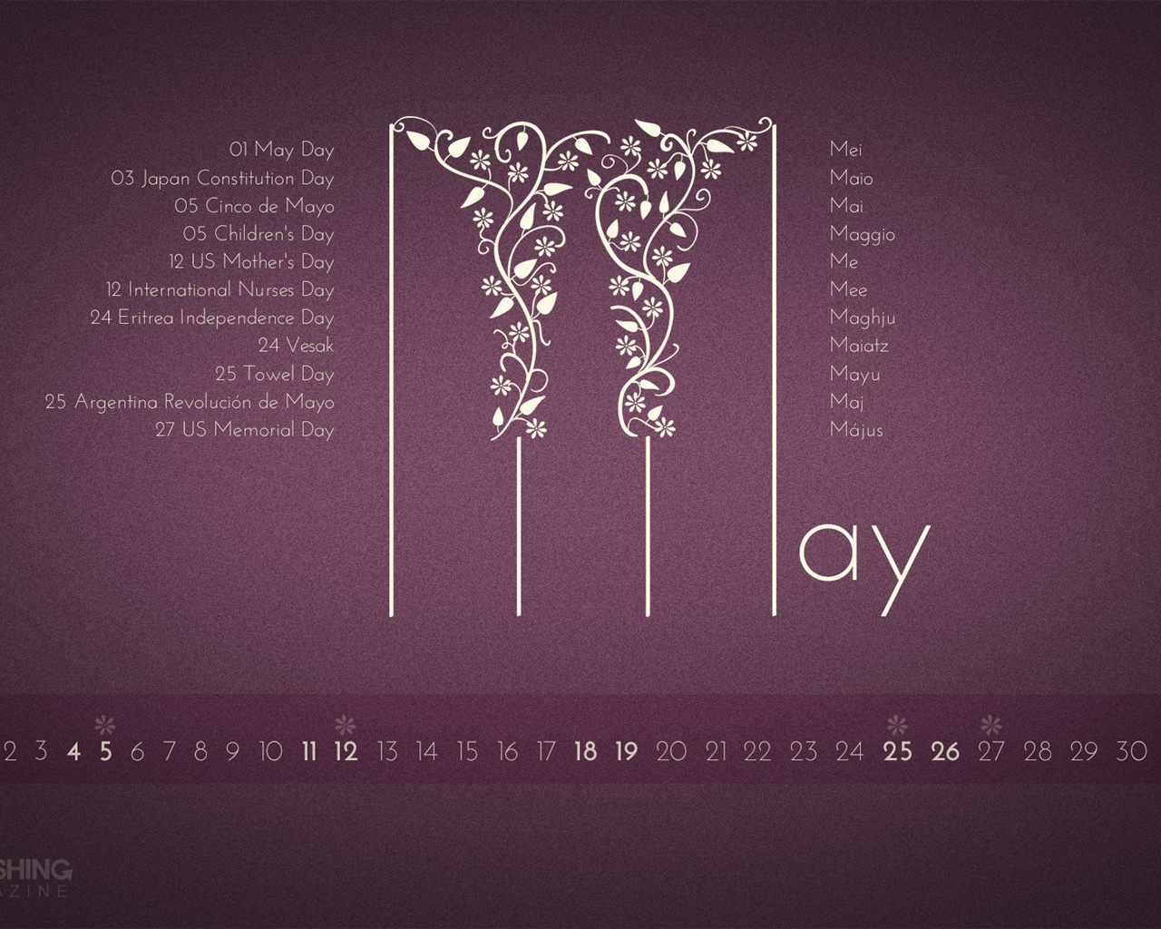 May 2013 calendar wallpaper (1) #18 - 1280x1024