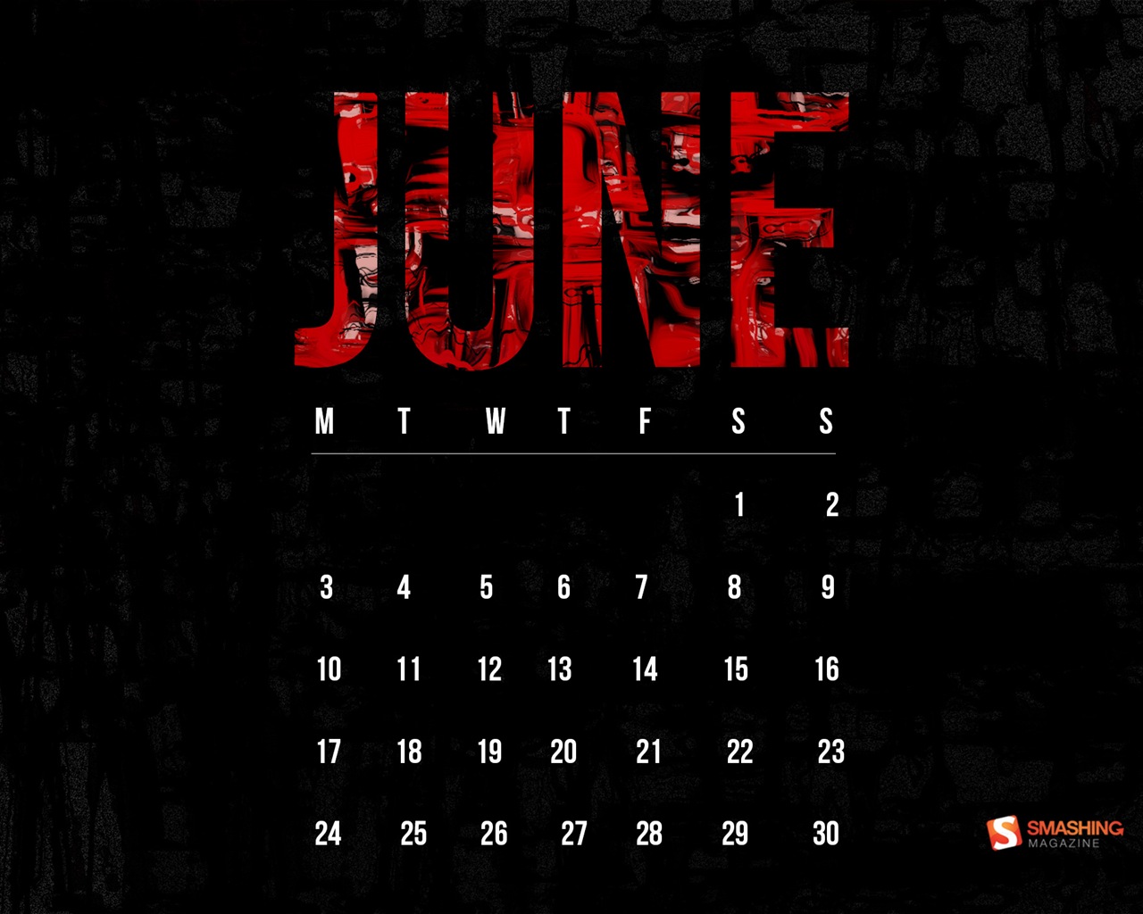 2013年6月 月曆壁紙(一) #12 - 1280x1024
