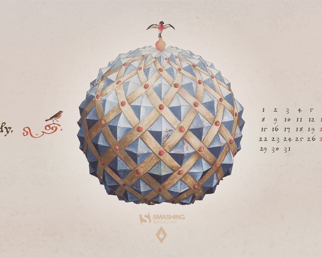 2013年7月 月曆壁紙(二) #12 - 1280x1024