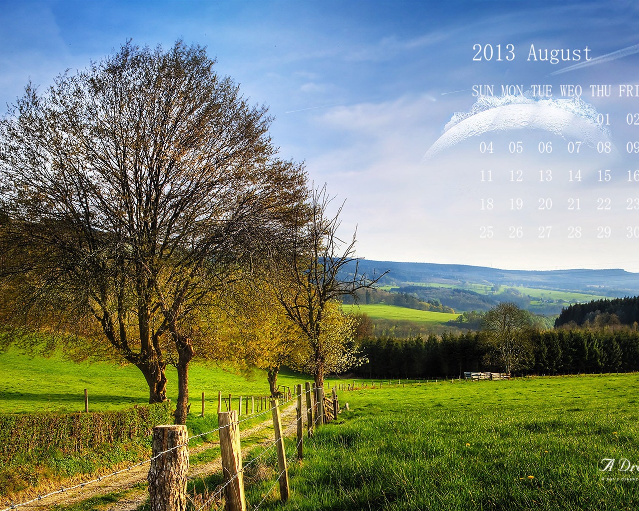 2013年8月カレンダー壁紙（1） #5 - 1280x1024