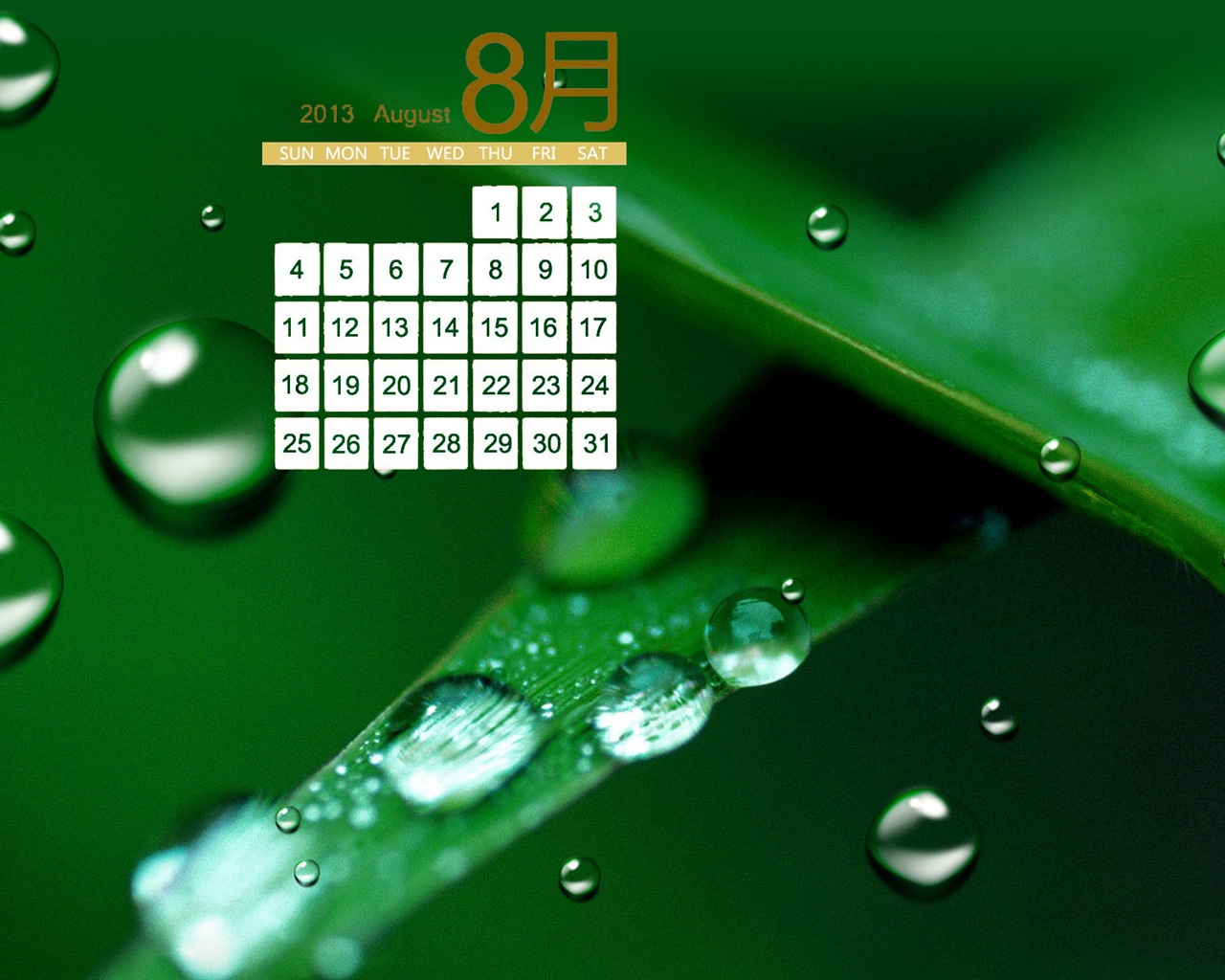 2013年8月 月历壁纸(一)14 - 1280x1024