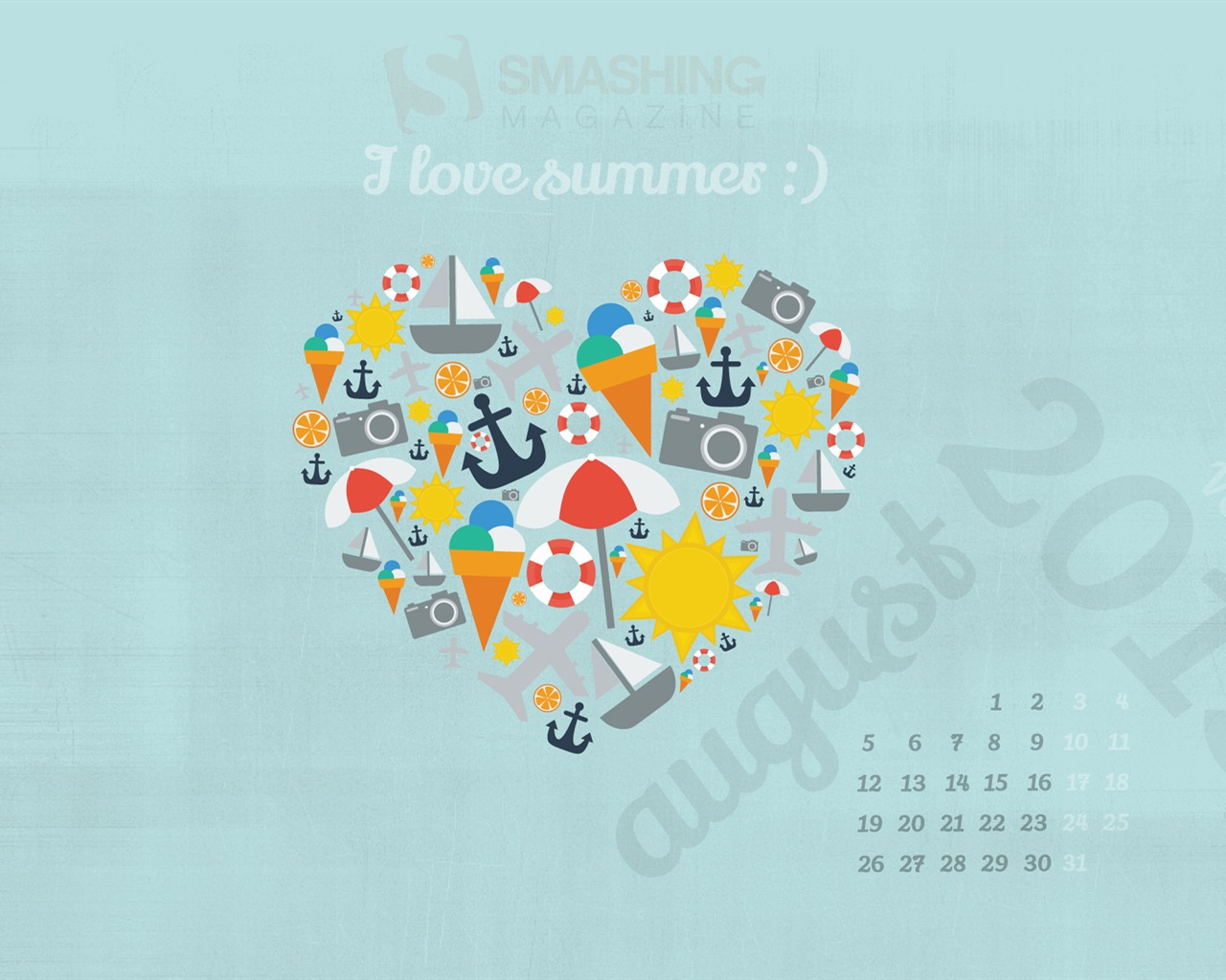 2013年8月 月曆壁紙(二) #6 - 1280x1024
