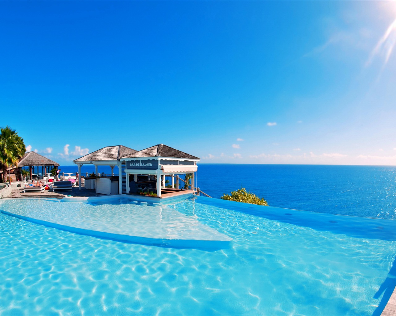 Blue sea coast landscape HD wallpapers #12 - 1280x1024