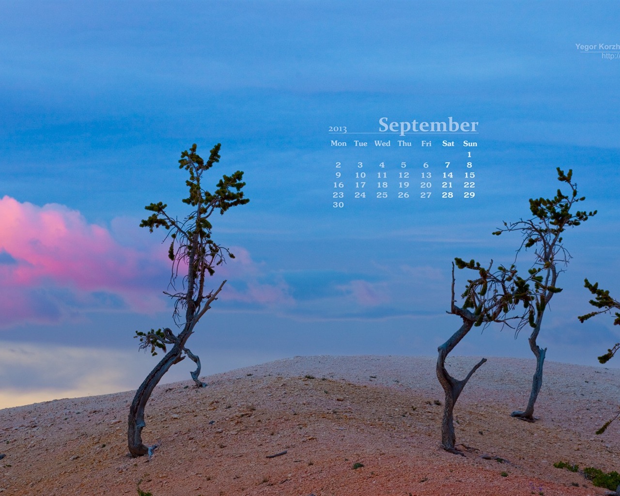 2013年9月 月曆壁紙(一) #6 - 1280x1024