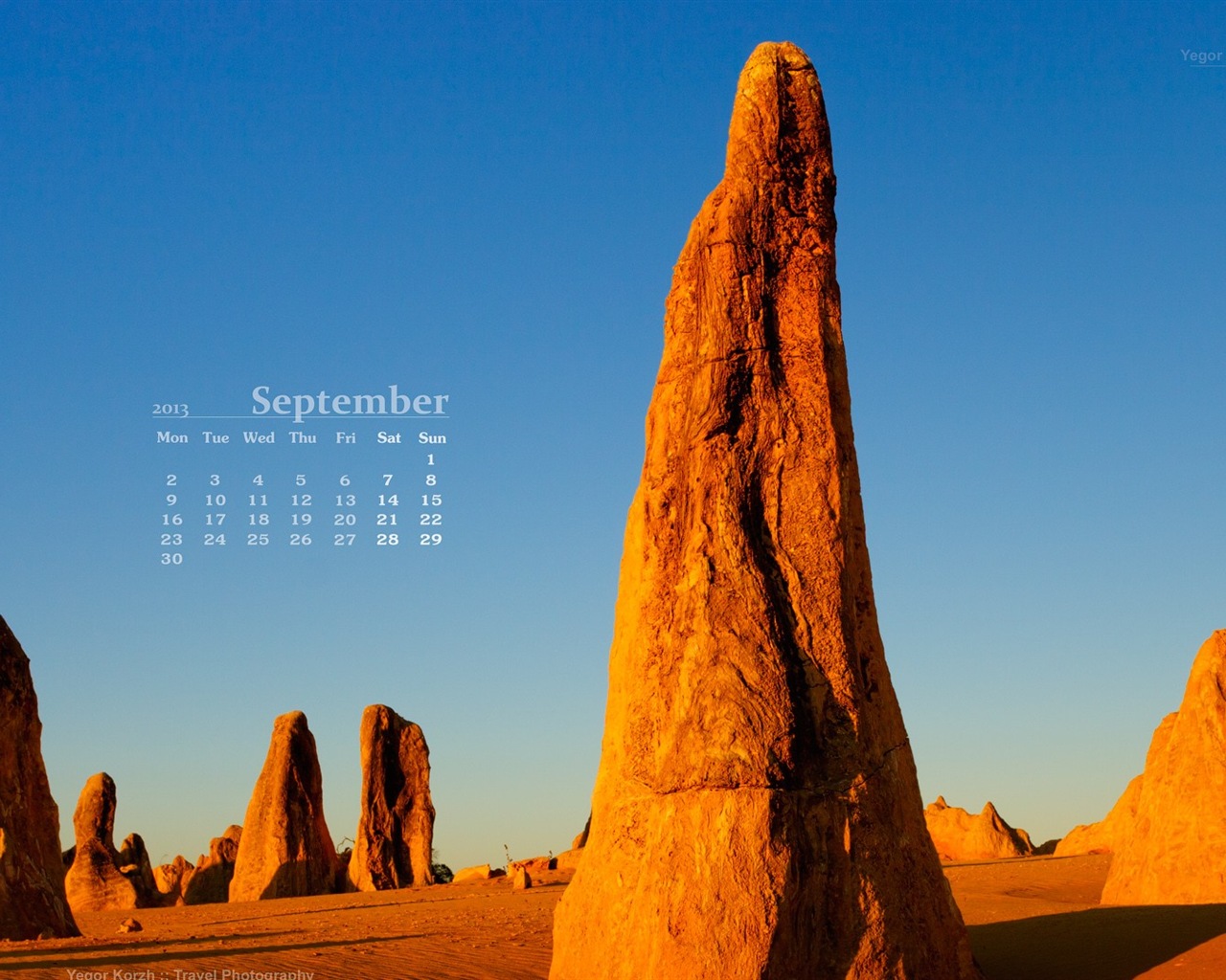 2013年9月 月曆壁紙(一) #8 - 1280x1024