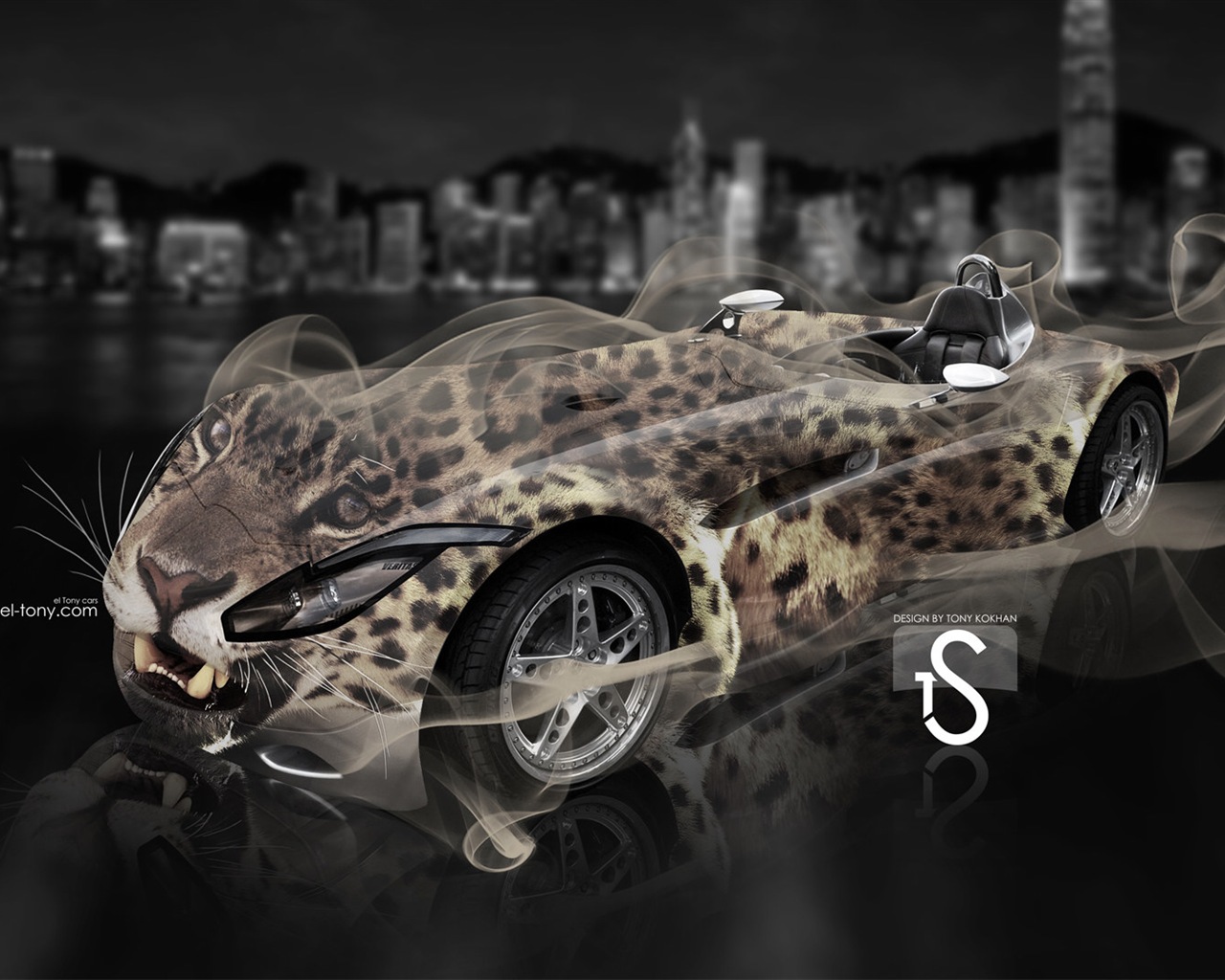 夢幻創意汽車設計壁紙，動物汽車 #2 - 1280x1024