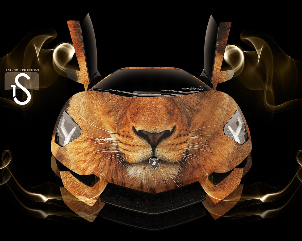 夢幻創意汽車設計壁紙，動物汽車 #3 - 1280x1024