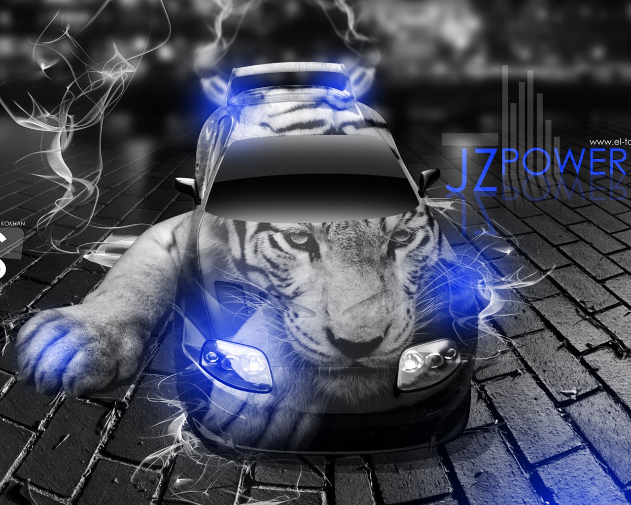 夢幻創意汽車設計壁紙，動物汽車 #5 - 1280x1024