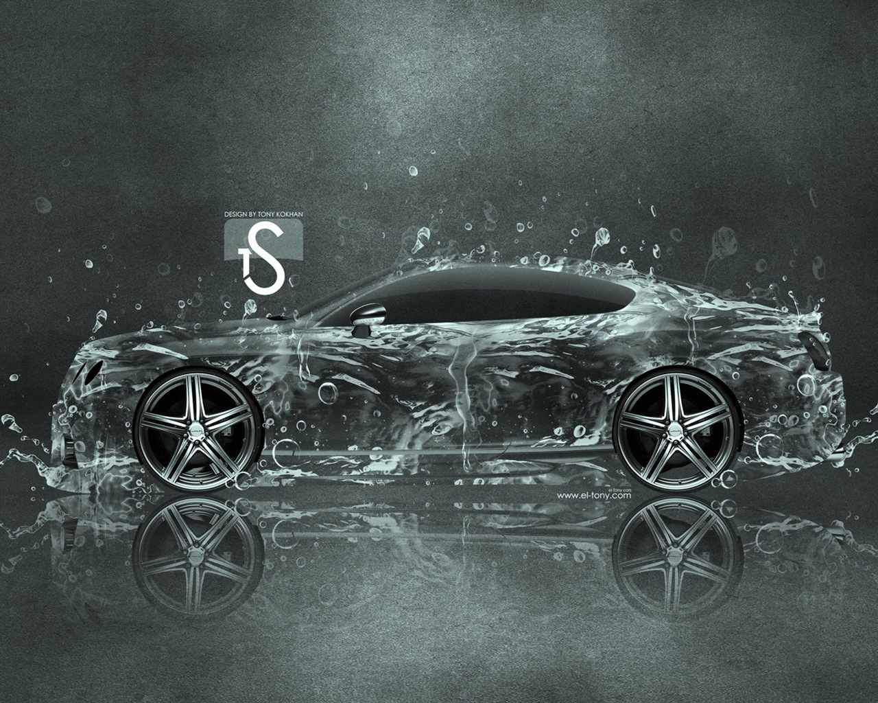 물 방울 스플래시, 아름다운 차 크리 에이 티브 디자인 배경 화면 #2 - 1280x1024