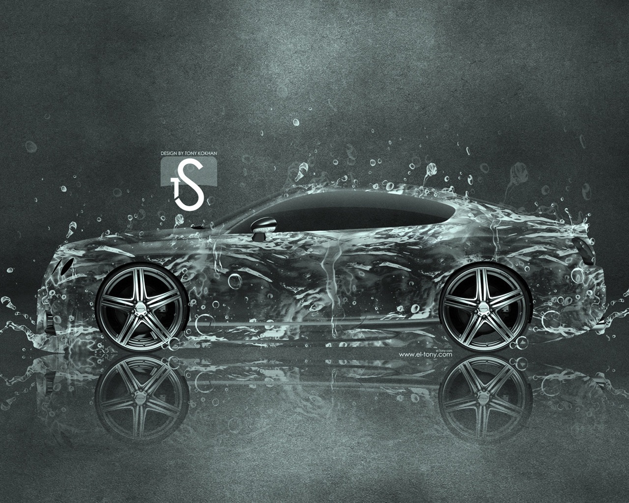 Kapky vody stříkající, krásné auto kreativní design tapety #2 - 1280x1024