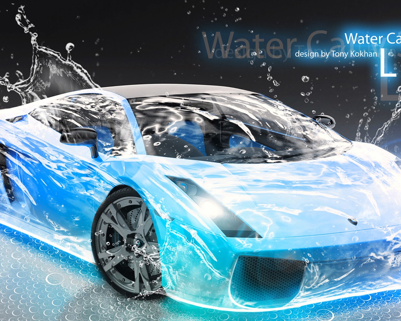 Kapky vody stříkající, krásné auto kreativní design tapety #6 - 1280x1024