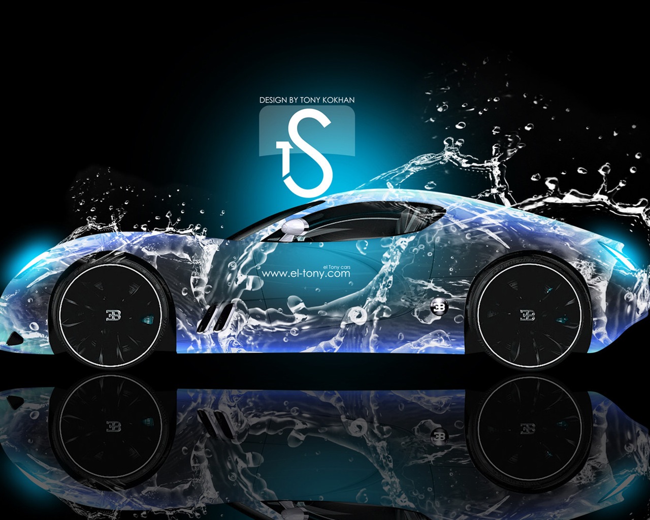 Water Drops Splash Beautiful Car Creative Design Wallpaper 10