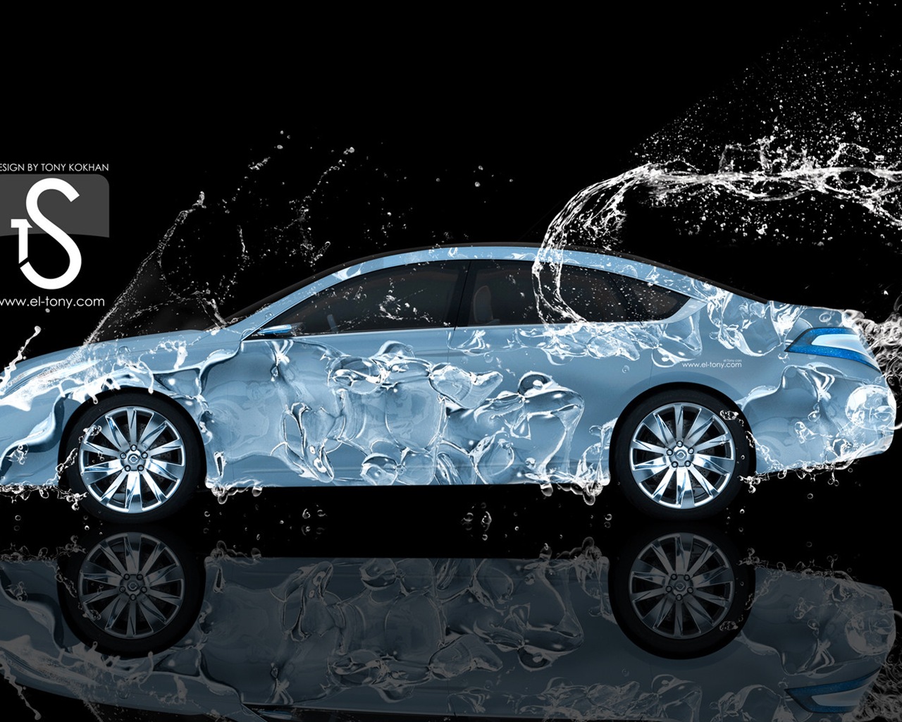 Kapky vody stříkající, krásné auto kreativní design tapety #15 - 1280x1024