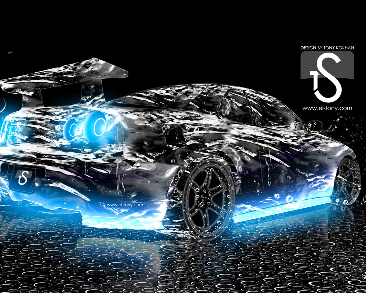 Kapky vody stříkající, krásné auto kreativní design tapety #20 - 1280x1024