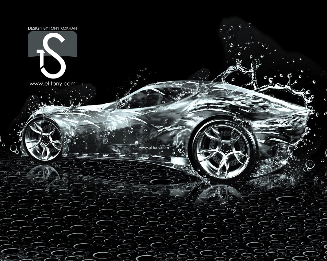 Kapky vody stříkající, krásné auto kreativní design tapety #25 - 1280x1024