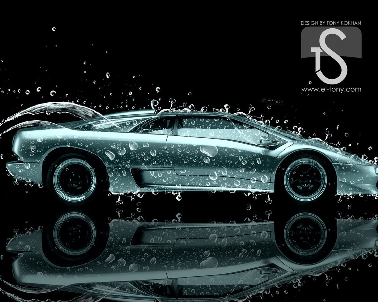 Kapky vody stříkající, krásné auto kreativní design tapety #27 - 1280x1024