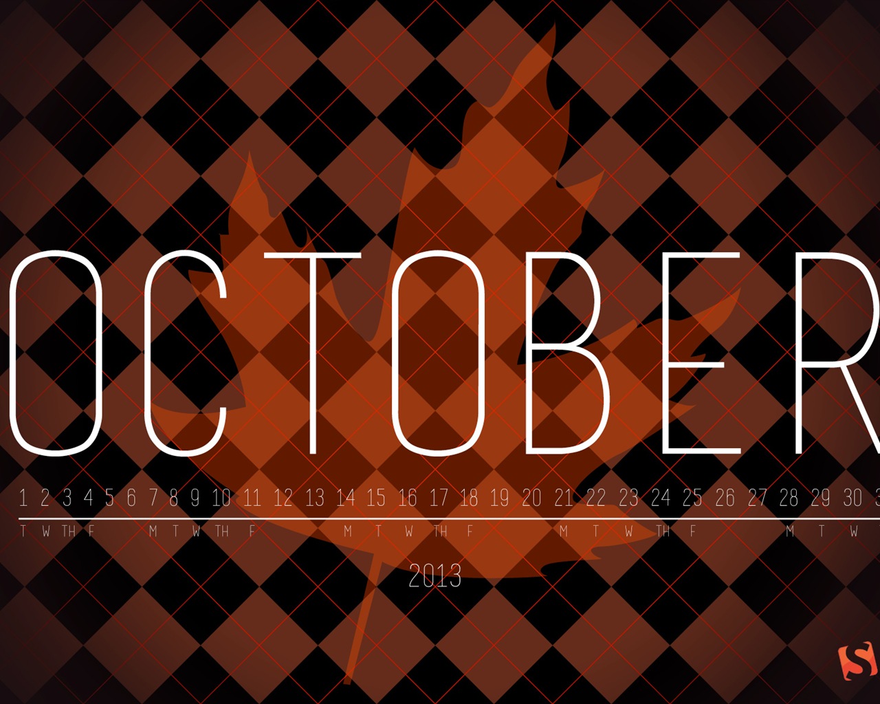October 2013 calendar wallpaper (2) #7 - 1280x1024