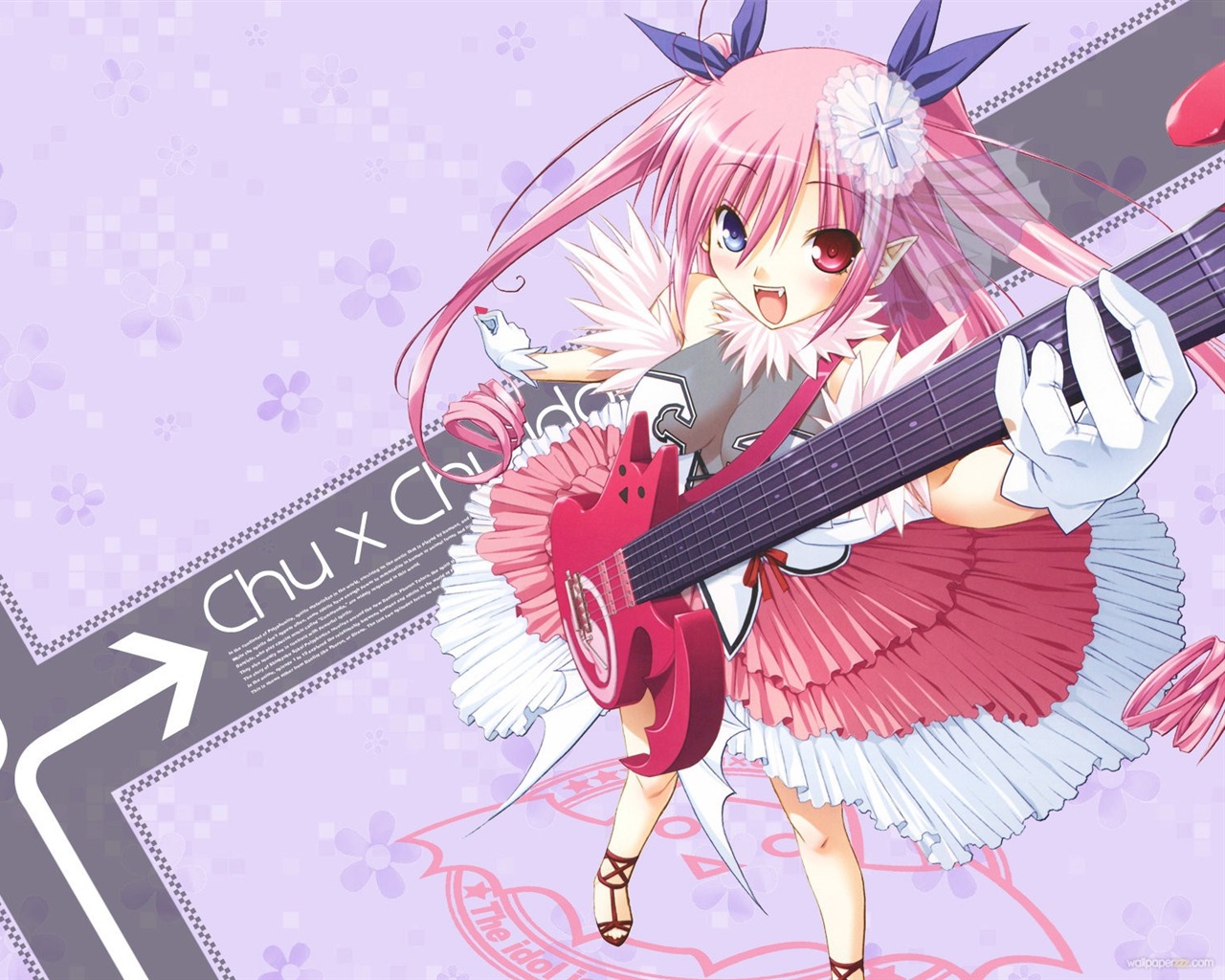 Hudební kytara Anime girl HD tapety na plochu #9 - 1280x1024