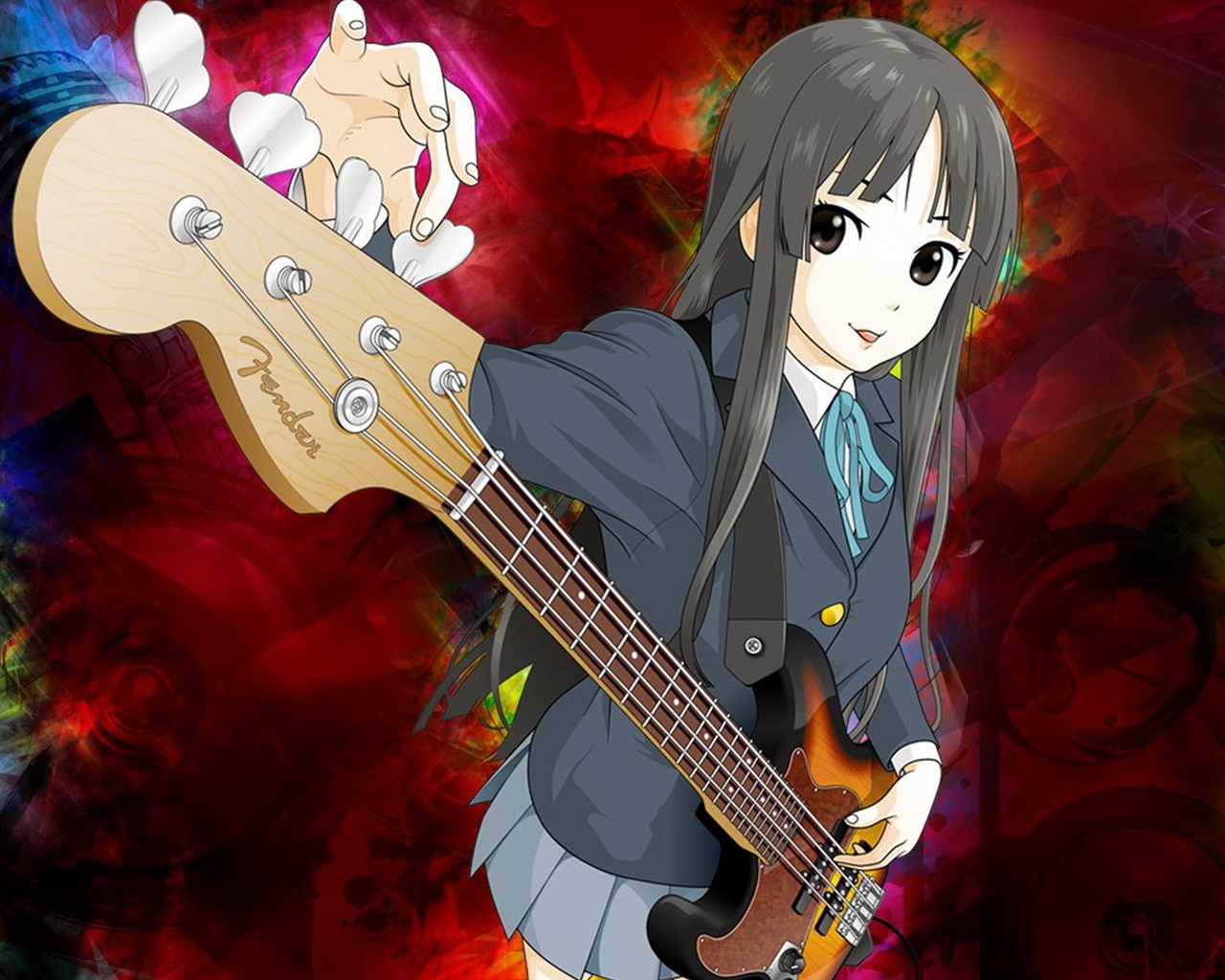 Hudební kytara Anime girl HD tapety na plochu #10 - 1280x1024