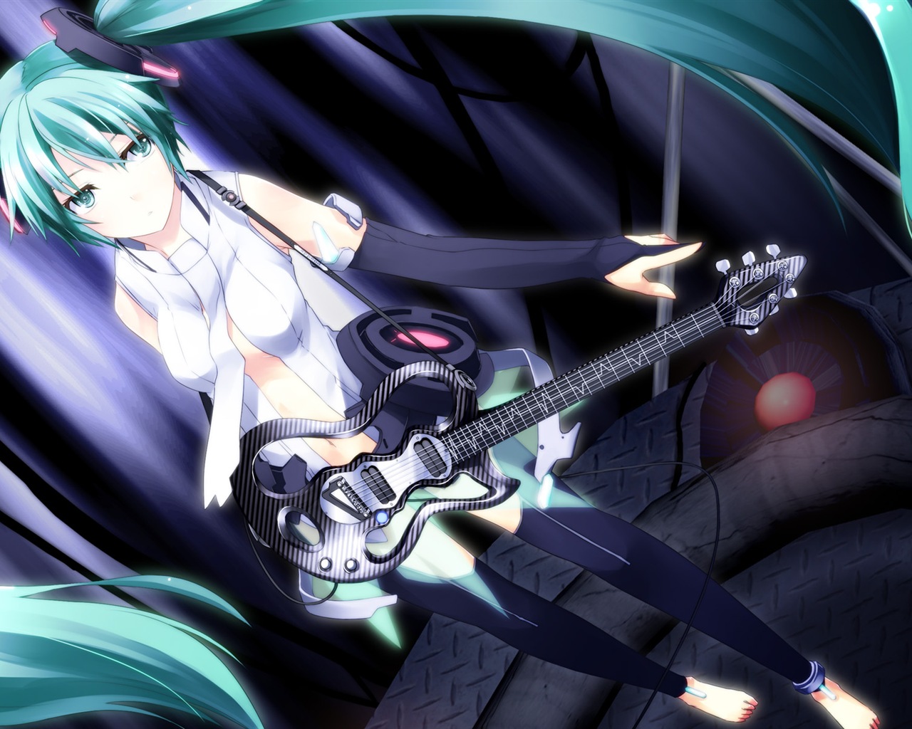 Hudební kytara Anime girl HD tapety na plochu #12 - 1280x1024
